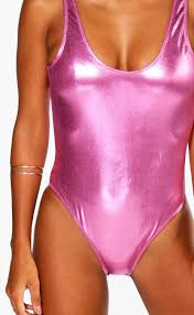 Palma Pink Metalic Scoop Back Swimsuit